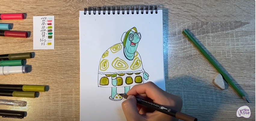 Рисуем Тётя Мотя из "Лунтика"