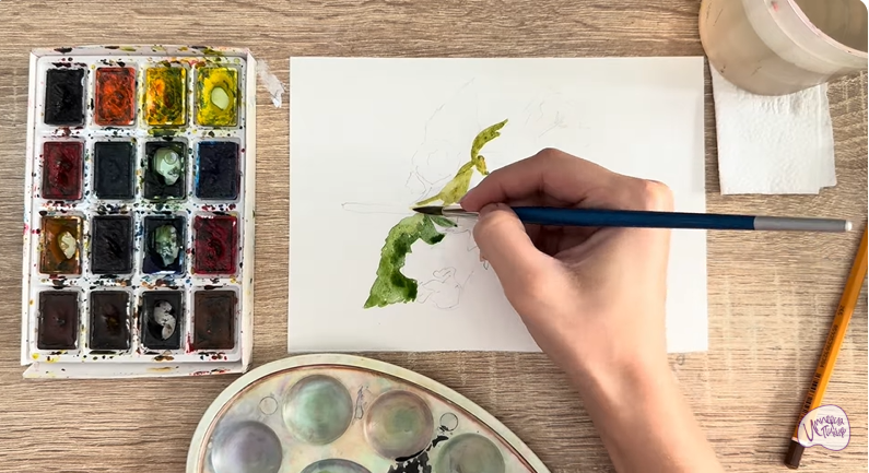 Рисуем Алтей лекарственный