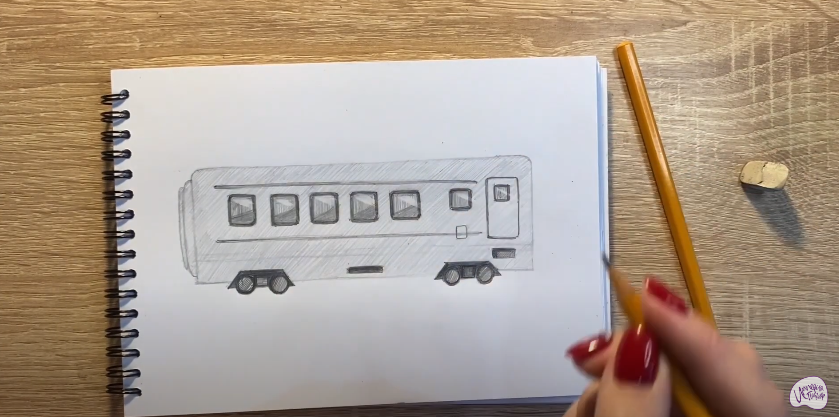 Рисуем Вагон поезда