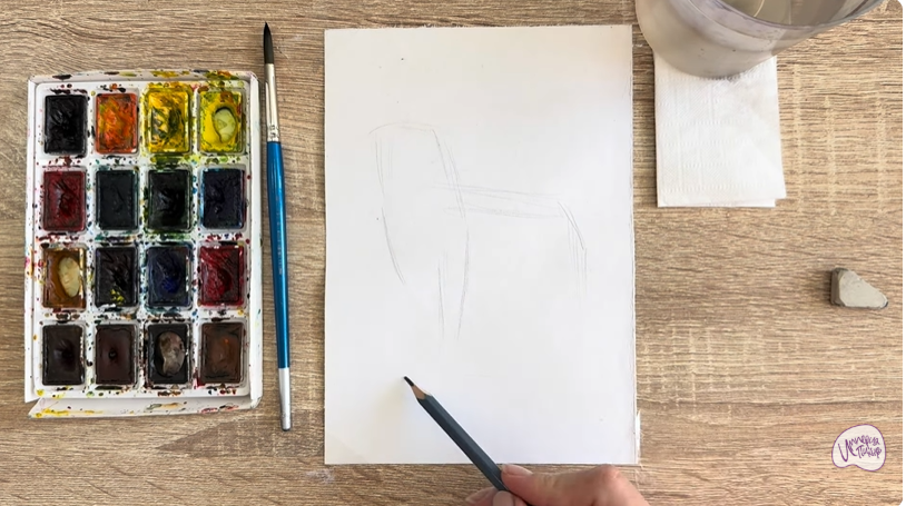 Рисуем Собака породы Бернский зенненхунд