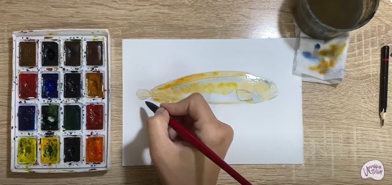 Рисуем Зубатка пёстрая