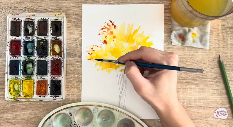 Рисуем Багрянник японский