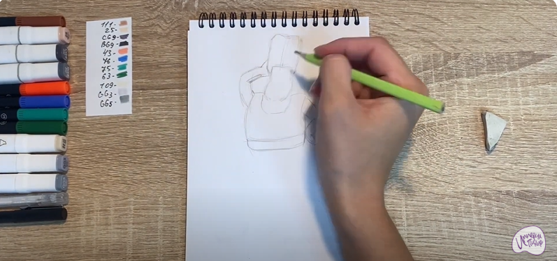 Рисуем Утёс из мультфильма "Маракуда"