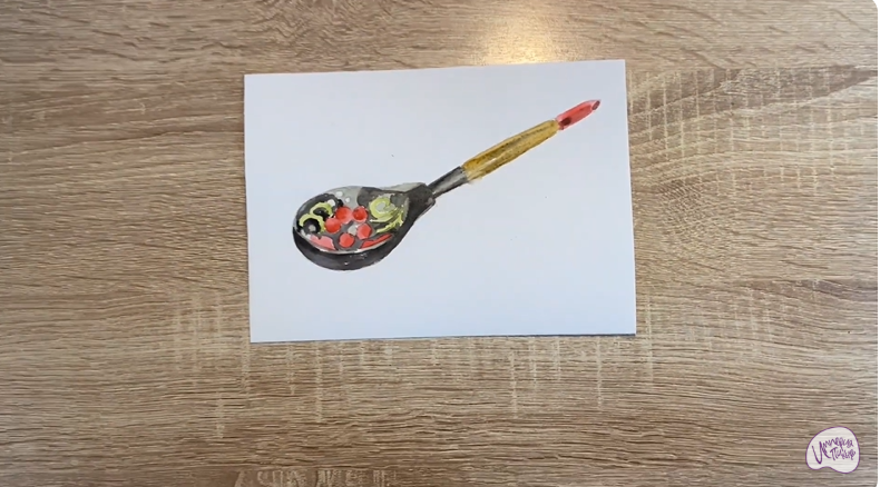 Рисуем Деревянная ложка