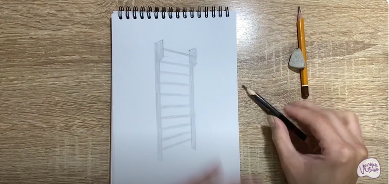Рисуем Гимнастическая стенка