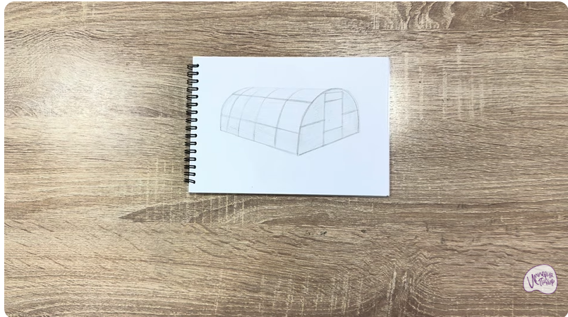 Рисуем Теплица из поликарбоната