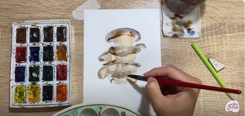 Рисуем Грифола курчавая