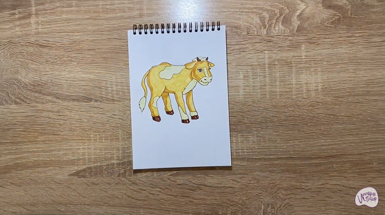 Рисуем Мультяшный телёнок