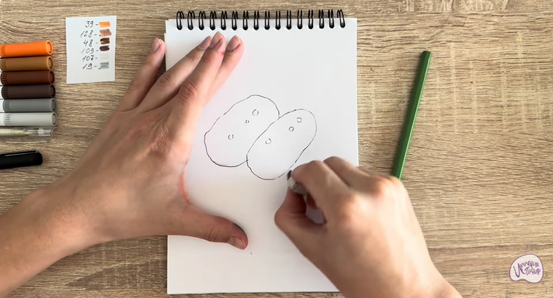 Рисуем Пирожное Картошка