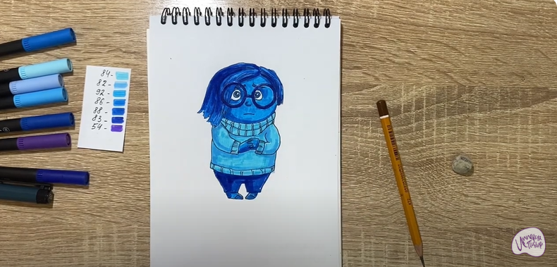 Рисуем Печаль из "Головоломки 2"