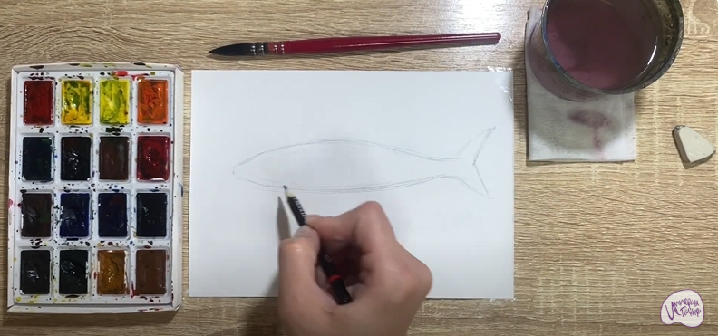 Рисуем Байкальский омуль
