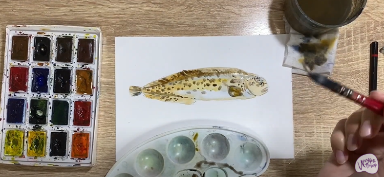 Рисуем Зубатка пёстрая