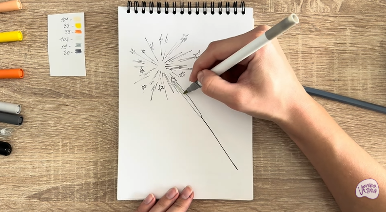 Рисуем Бенгальский огонь