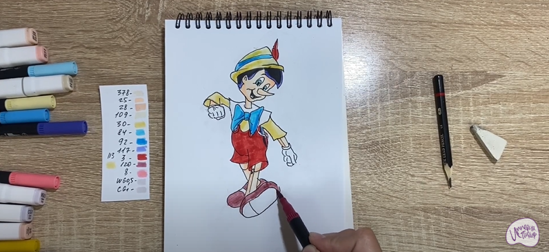 Рисуем Пиноккио