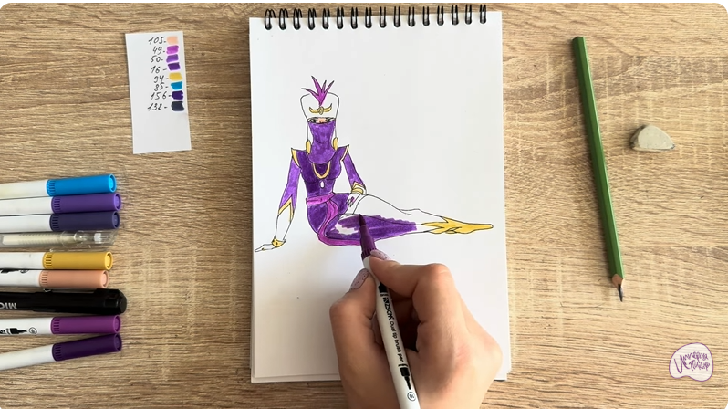 Рисуем Шамаханская Царица из "Три богатыря"