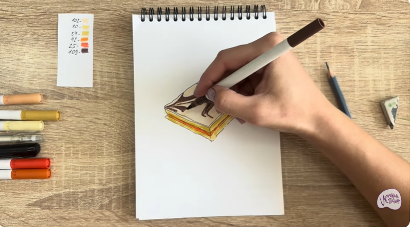 Рисуем Пирожное "Александровская полоска"