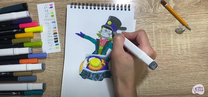 Рисуем Чак из Brawl Stars