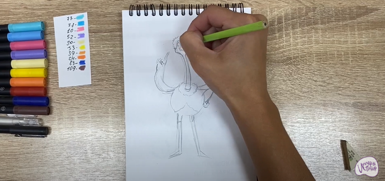 Рисуем Птица Тинк из мультфильма "Маракуда"