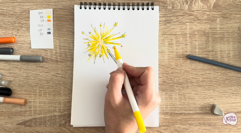 Рисуем Бенгальский огонь