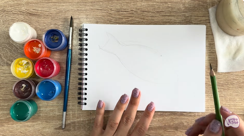 Рисуем Рыба-попугай