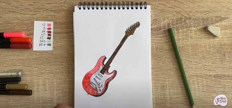 Рисуем Электрогитара