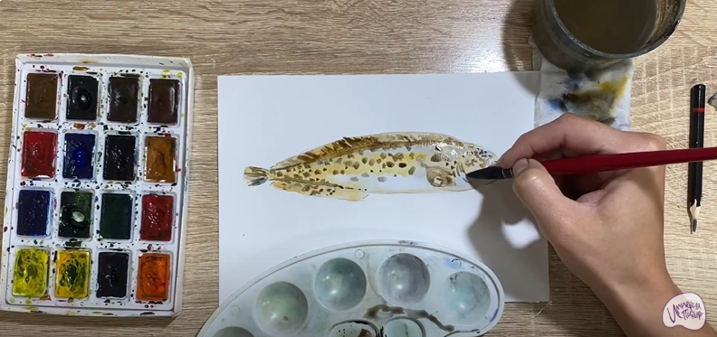 Рисуем Зубатка пёстрая