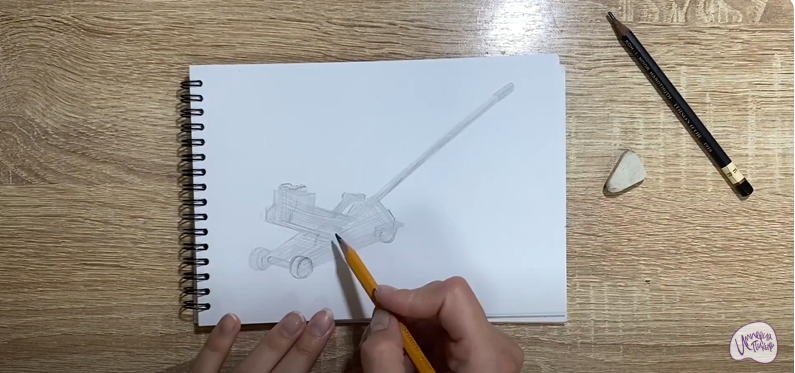 Рисуем Подкатной домкрат