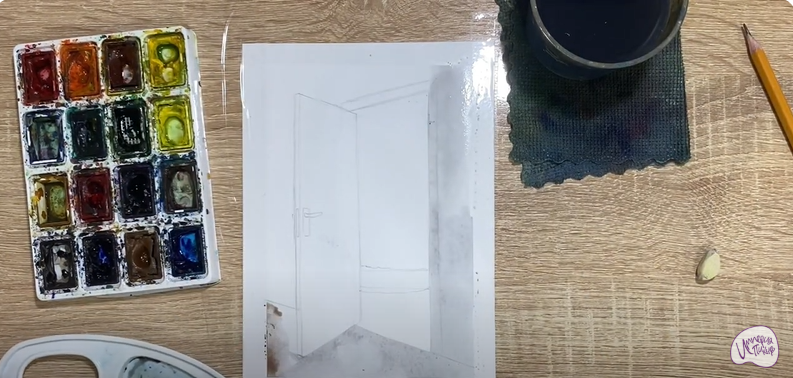 Рисуем Открытая дверь