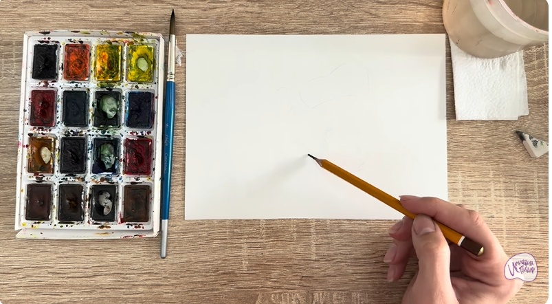 Рисуем Алтей лекарственный