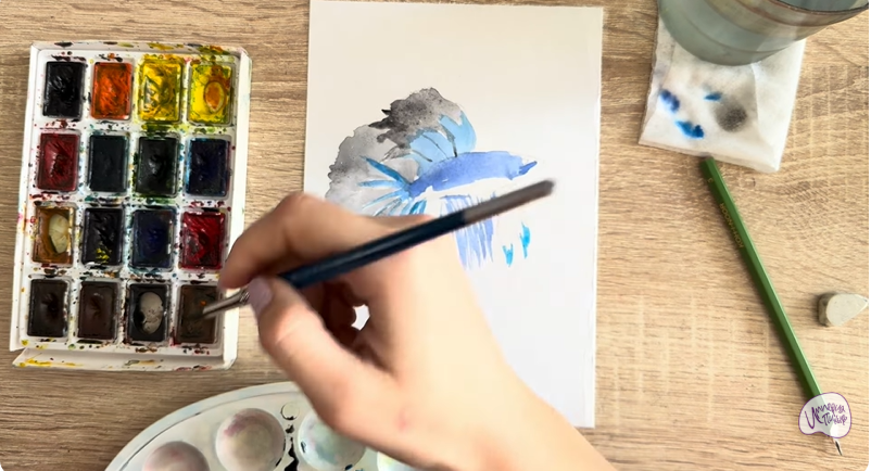 Рисуем Рыба петушок