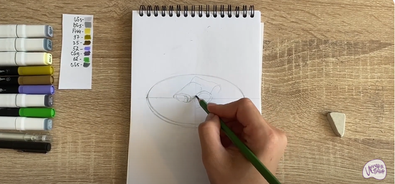 Рисуем Рулетики из баклажанов