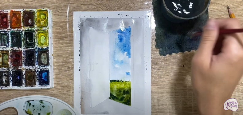 Рисуем Открытая дверь