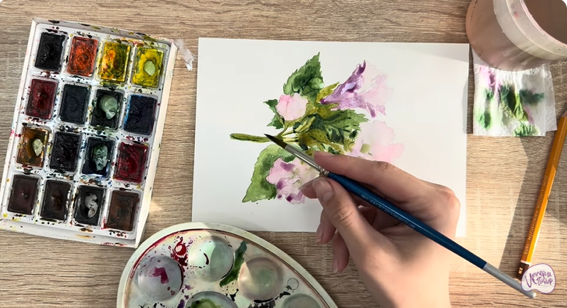 Рисуем Алтей лекарственный