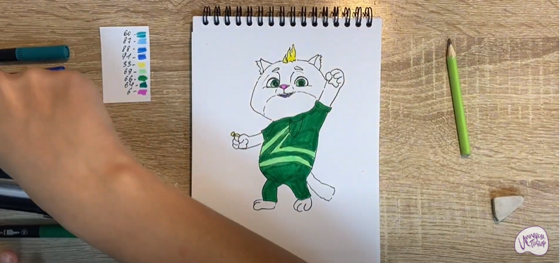 Рисуем Вася из "Супер Мяу"