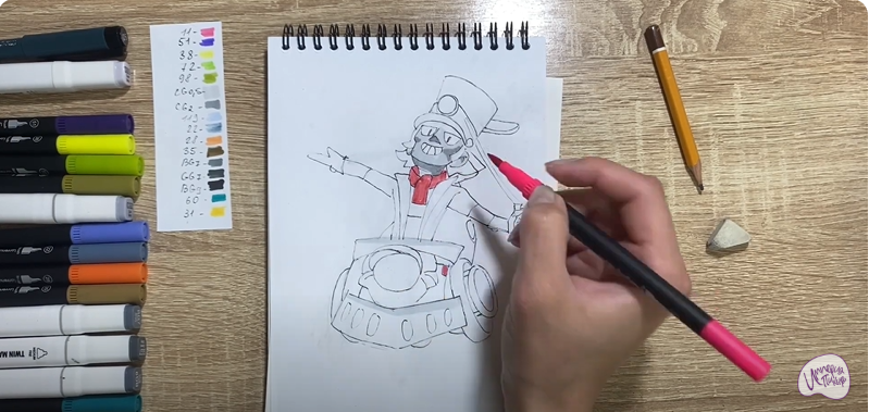Рисуем Чак из Brawl Stars