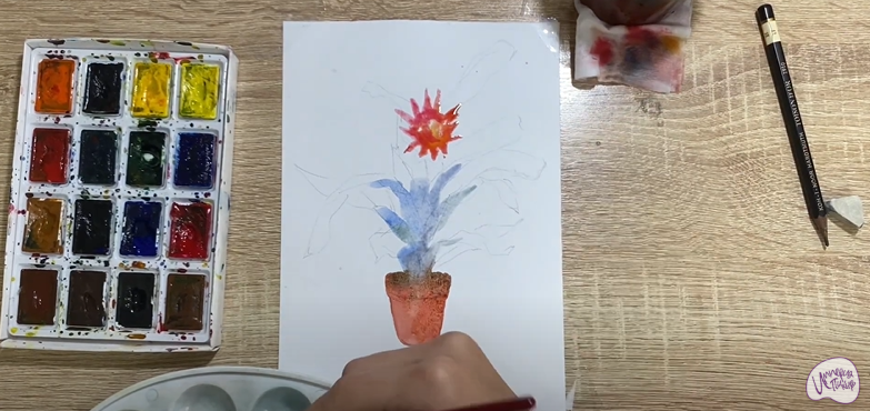 Рисуем Цветок "Эхмея"