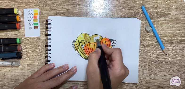 Рисуем Ваза с фруктами