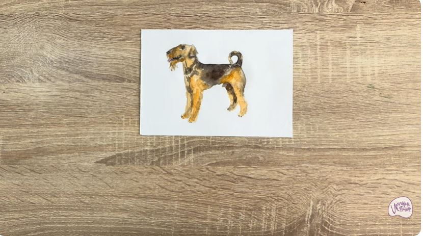 Рисуем Собака породы Эрдельтерьер