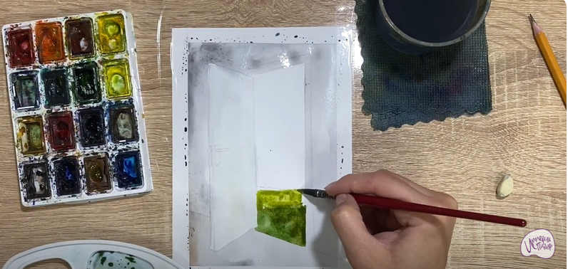 Рисуем Открытая дверь
