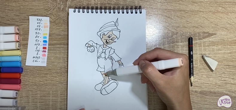 Рисуем Пиноккио