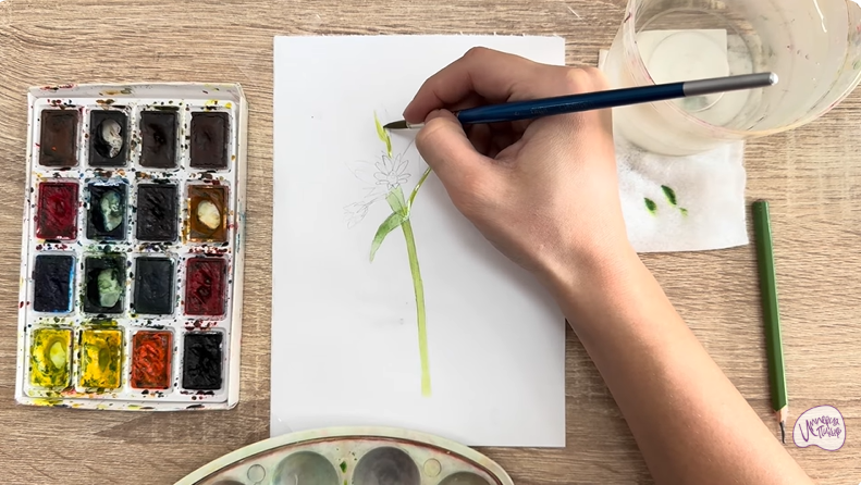 Рисуем Ясколка длинноволосая