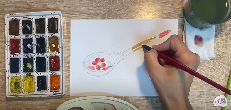 Рисуем Деревянная ложка