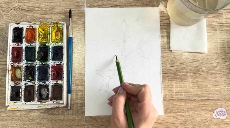 Рисуем Форзиция