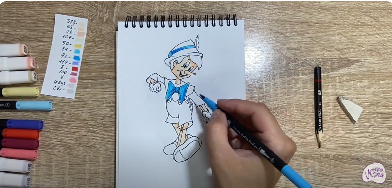 Рисуем Пиноккио