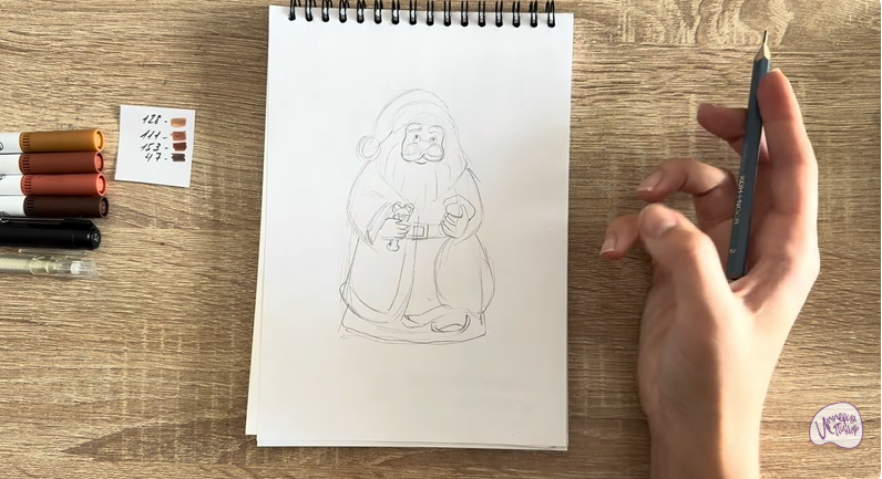 Рисуем Шоколадный Дед Мороз