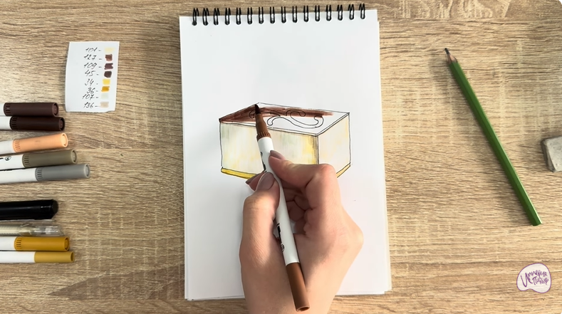 Рисуем Пирожное "Птичье Молоко"