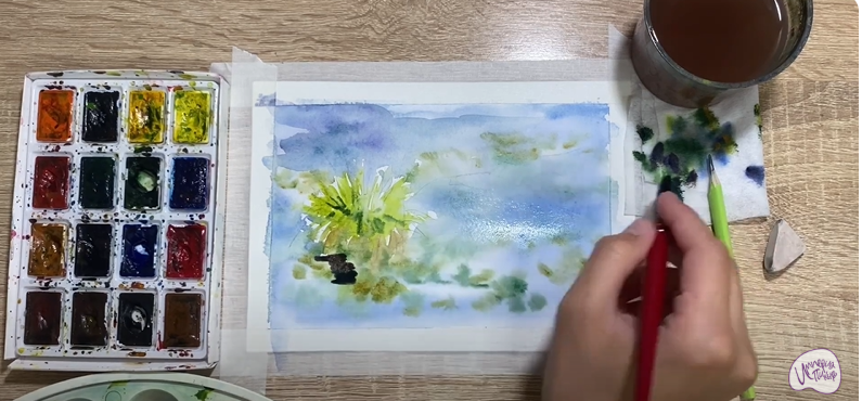 Рисуем Кочка на болоте