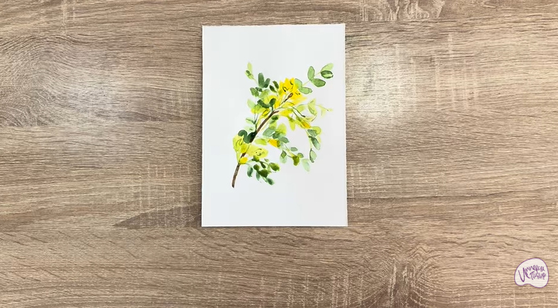 Рисуем Ветка караганы