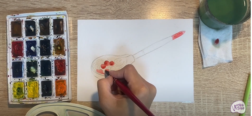 Рисуем Деревянная ложка