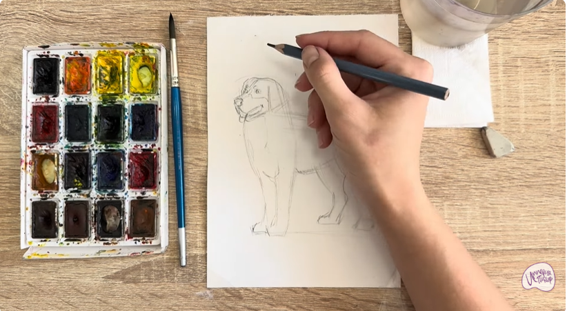 Рисуем Собака породы Бернский зенненхунд